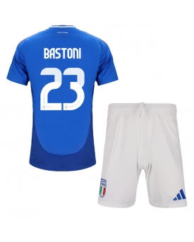 Italia Alessandro Bastoni #23 Maglia Gara Casa Repliche Europei 2024 Bambino